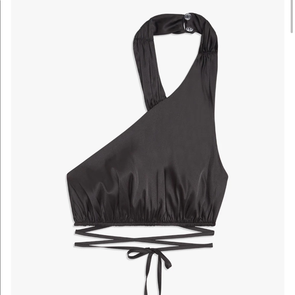 WeWoreWhat Strappy black going out crop top